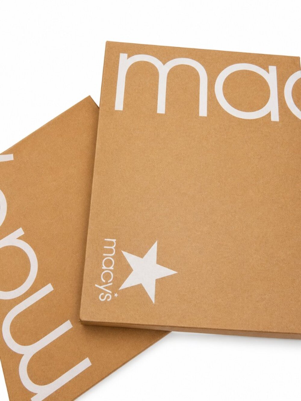 Gift Box Set of 2 Macys Kraft Cardboard Retail Packaging Gifting Iconic Red Star
